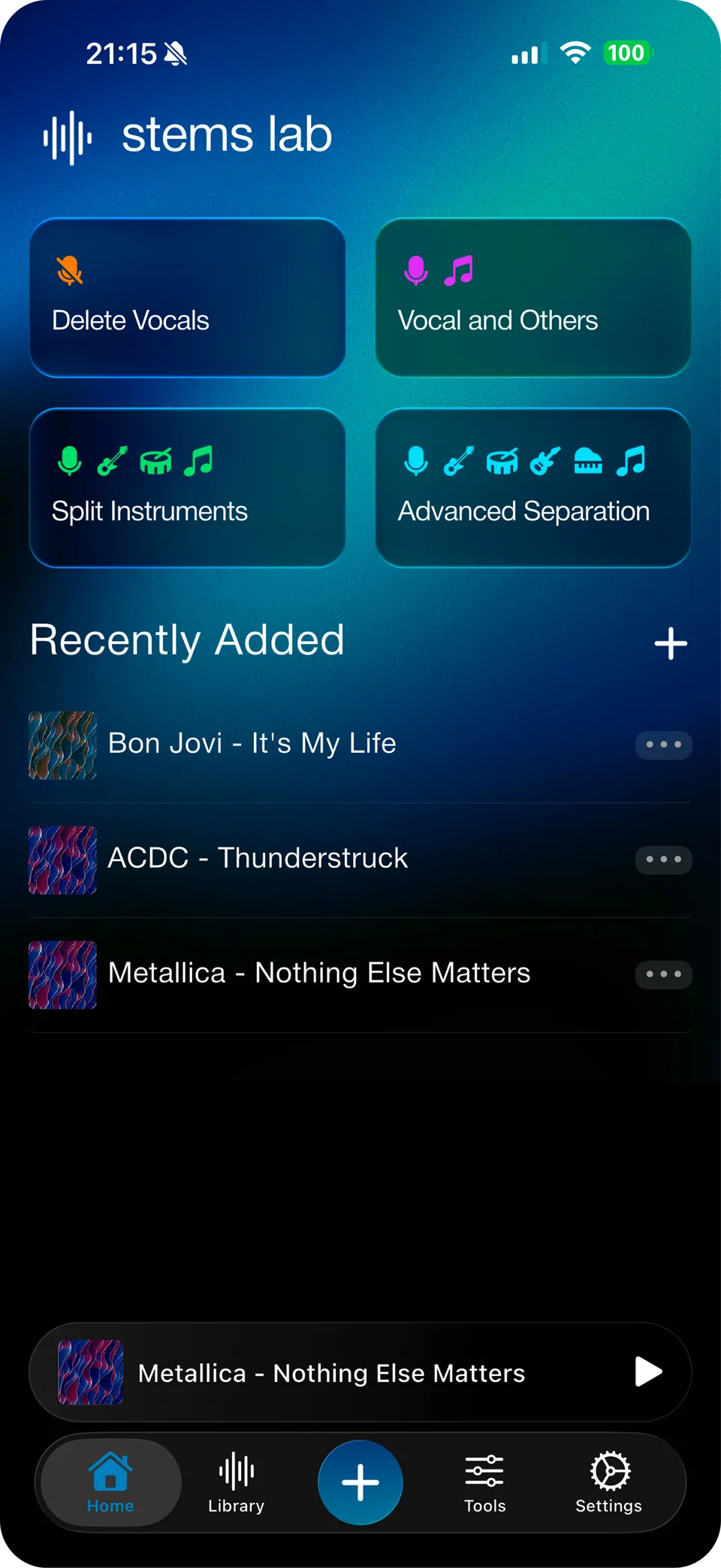Stems Lab screen